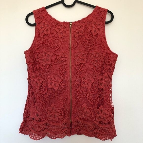 PINK Lace Crochet Tank Top - Picture 3 of 9